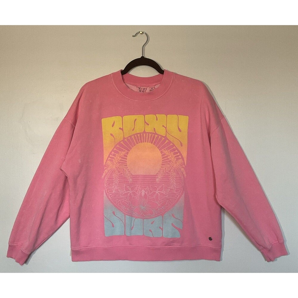 Roxy Lineup Oversized Crew Neck Sweatshirt Size S